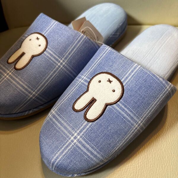 miffyミッフィー ルームシューズ スリッパ チェック柄 未使用