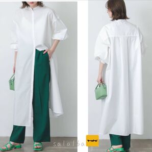 SENSE OF PLACE URBAN RESEARCH コクーンスリーブシャツワンピース ホワイト コンパクト