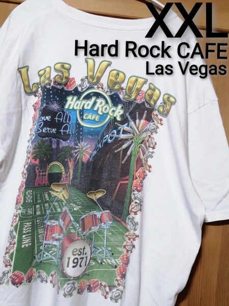 90's Hard Rock CAFE XXLサイズ 両面プリントTシャツ