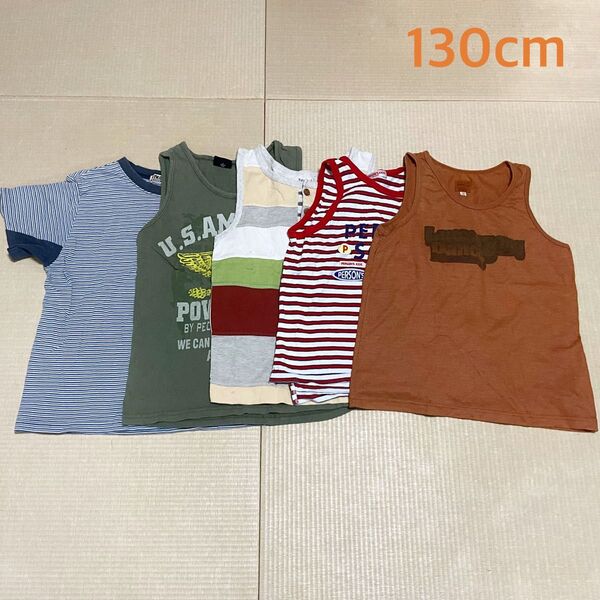 【まとめ】ノースリーブタンクトップ 5着セット(130cm)