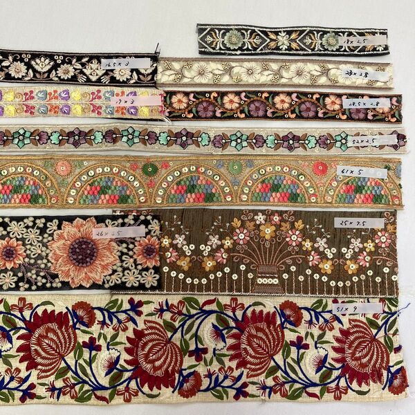 インド刺繍リボン 10本セット(おまけ付き)