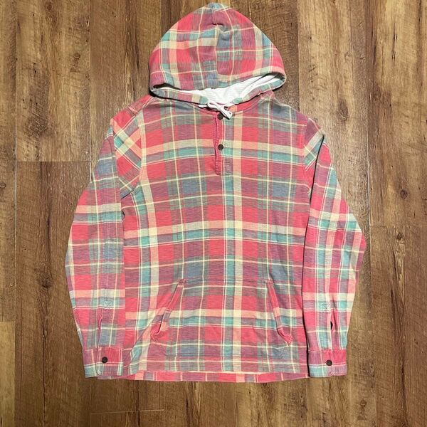 00s POLORALPHLALPH check Parker hoodie スウェット パーカー チェック赤レッドメンズLサイズ