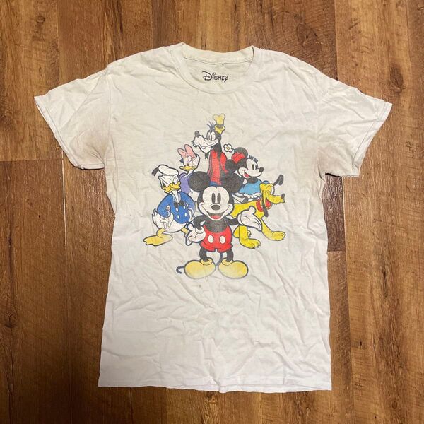 90s OLD Disney ヴィンテージ 半袖Tシャツ 半袖 古着メンズプリント Tシャツ トップスホワイト Sサイズ