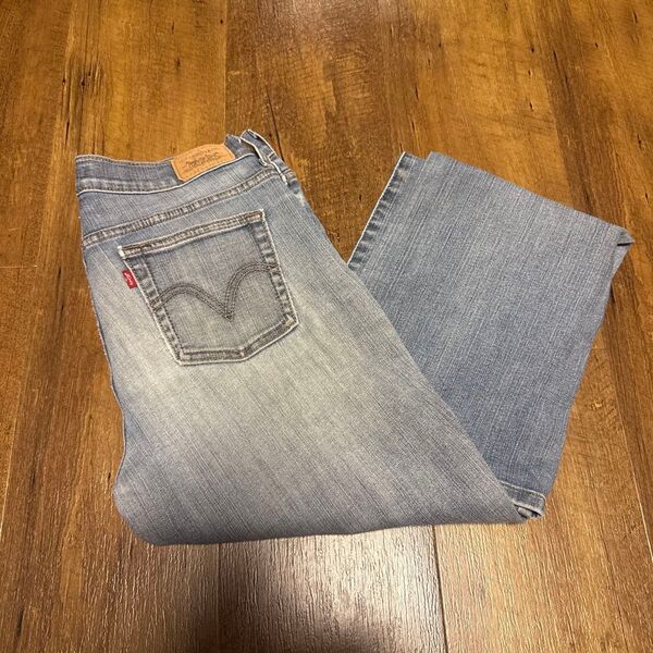 Levi's リーバイス ジーンズ ビンテージ デニムパンツ デニム 古着ホワイトブルーフレアブーツカットレディース L相当