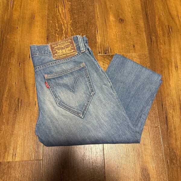 Levi's リーバイス ジーンズ デニムパンツ ジーパン デニム ストレート 古着タイトカットダブルニーレディースパンツ w28