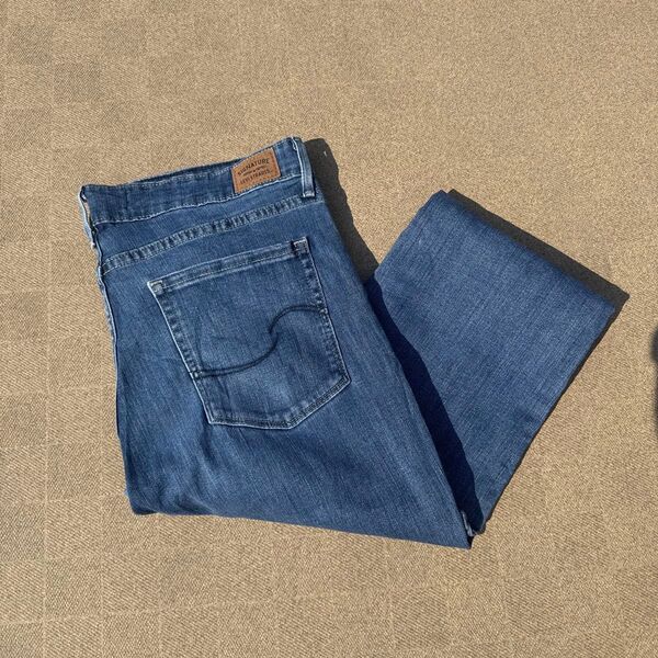 Levi's リーバイス シグネイチャージーンズ デニム デニムパンツ インディゴブルーフレアブーツカットレディース M L相当