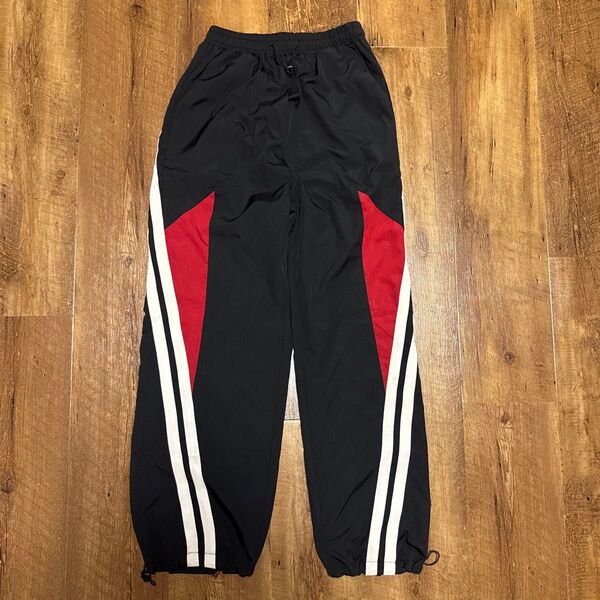 y2k 00s street ナイロンパンツ ブラック シャカパン ボトムスラインワイド黒モード系メンズ 2XL