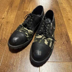 y2k 90s vintage military 黒 靴 ローファー革靴 迷彩 BLACK モード系 メンズ 28.0センチ
