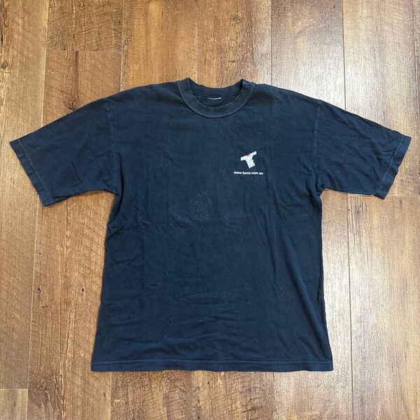 00s USA 企業系 半袖Tシャツ Tシャツ ロゴ プリントブラックグラフィックメンズ M L相当