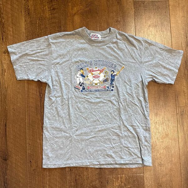 BILL'S BUDDIESビルズバーディーズ グレー tシャツ 半袖プリントストリートベースボールメンズ Lサイズ