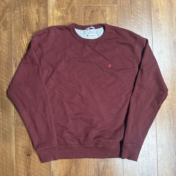 champion チャンピオン スウェット トレーナー ビンテージ クルーネック 古着 赤ボックスシルエットメンズワンポイントXL