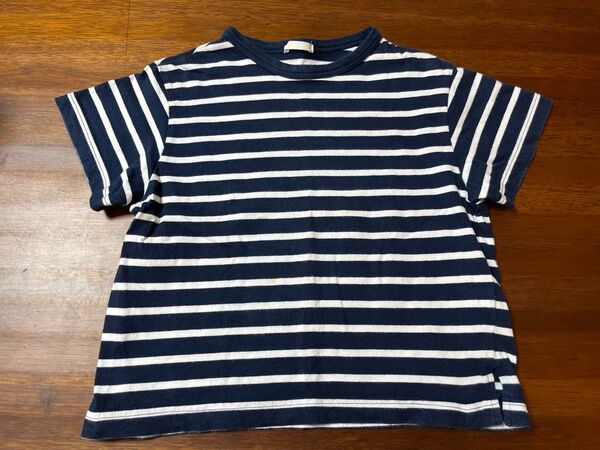 GU ボーダーカットソー 110cm ゆったり 半袖Tシャツ Tシャツ 半袖