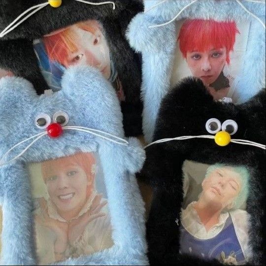 ★ モコモコくまさん カードケース ②セット ★ジヨン G-DRAGON カードホルダー 水色と黒のセット