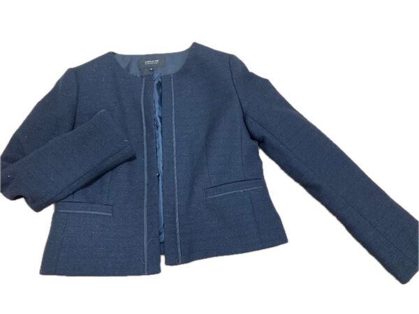 【COMME CA ISM】フォーマル ノーカラージャケット ネイビー セレモニー 9号