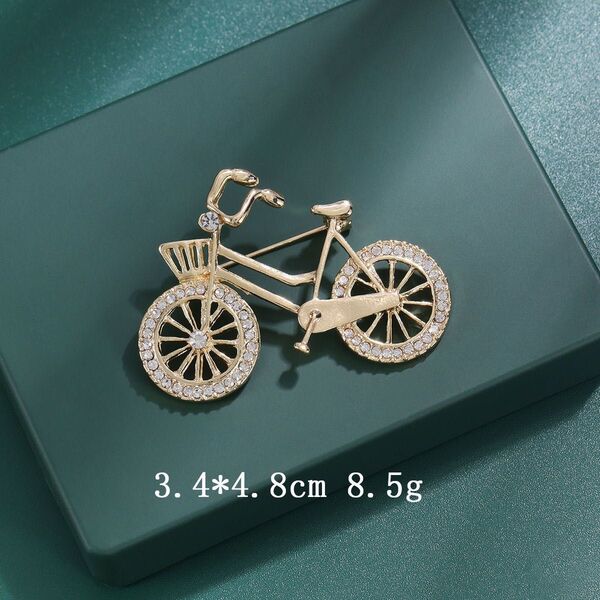 自転車デザイン ゴ—ルド ブローチ