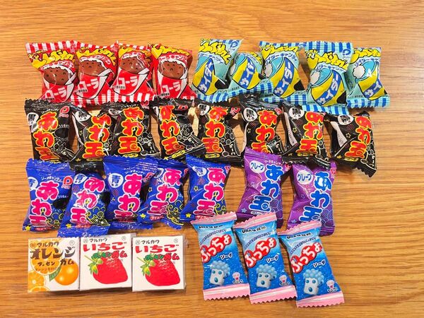 【景品お菓子まとめ売り30個】あわ玉&どんぐりふーせんガム&ぷっちょ&マルカワフーセンガム★アミューズメント景品