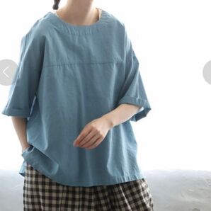 soulberryソウルベリー おさかないろのプルオーバー リネン混ブラウス