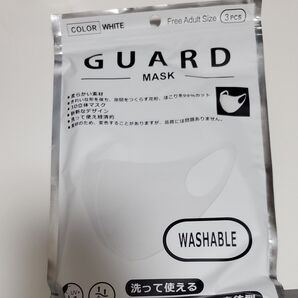 GUARD MASK 洗えるマスク 大人フリーサイズ 3枚入り ホワイト