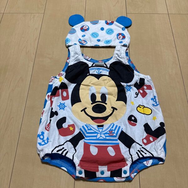 ベビー服 ロンパース Disney Mickey ディズニー ミッキー 帽子付き