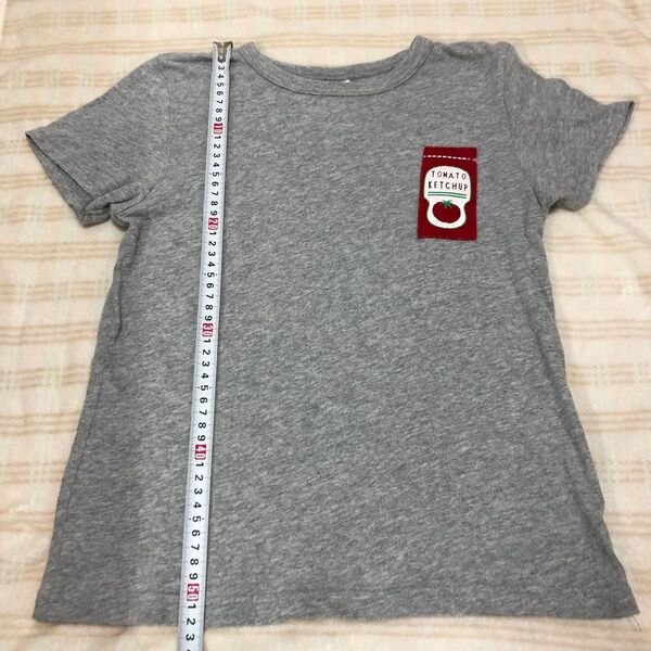 BREEZE ケチャップ柄ワンポイント Tシャツ 140cm バックプリント ブリーズ