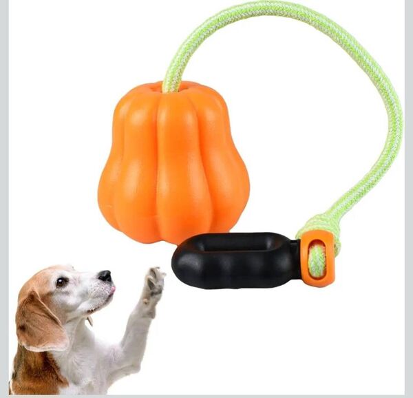 犬用おもちゃ かぼちゃ ロープ付き 噛む 引っ張る 頑丈 ストレス発散 吠え