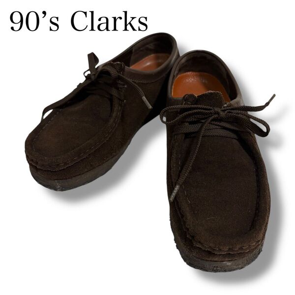 【超希少】90s Clarks クラークス ワラビー スニーカー シューズ ローカット スエード スウェード 8M ブラウン