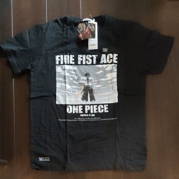 ユニクロ ONE PIECE FIRE FIST ACE Tシャツ Lサイズ 黒 ブラック 新品 未使用 ワンピース