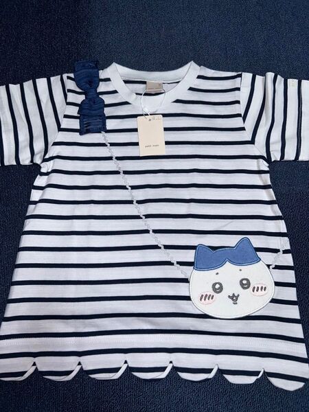 コラボ プティマイン×ちいかわ ポシェット風 半袖Tシャツ ハチワレ シャツ 120cm 半袖 可愛い 白