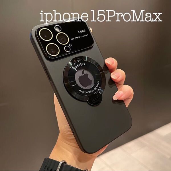 iphone15ProMax スマホケース TPU カバー レンズ保護カバー 黒 ブラック