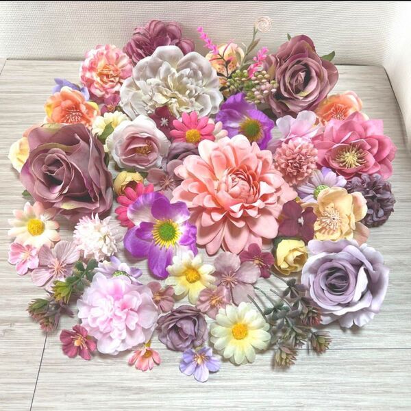 NO0424-04 造花 花材 花 パーツ 素材 セット 花 アーティフィシャルフラワー ハンドメイド 花材セット リース