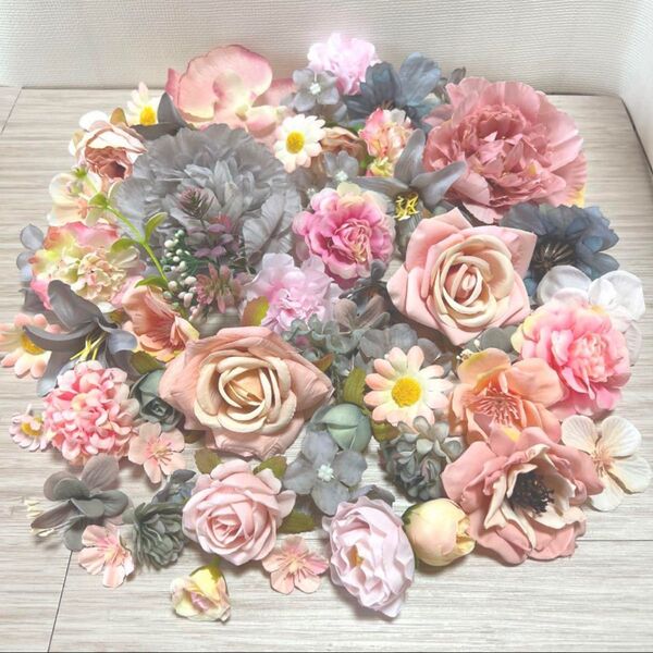NO0424-05 造花 花材 花 パーツ 素材 セット 花 アーティフィシャルフラワー ハンドメイド リース 薔薇 詰合せ