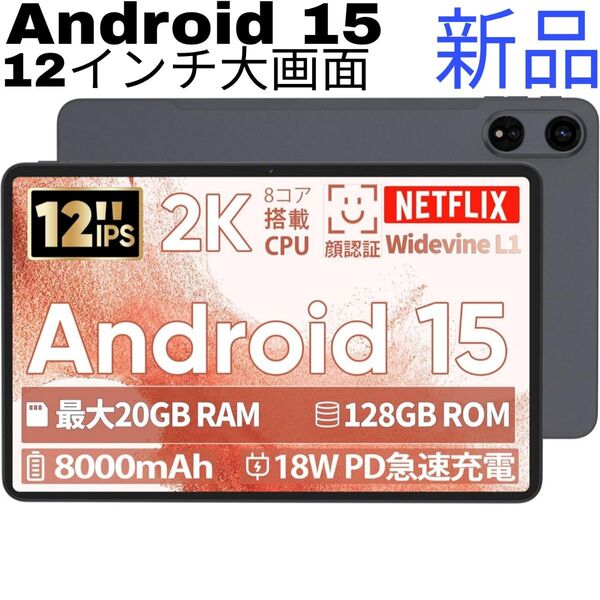 COLORROOM T30MAX タブレット 12インチ Android15 2K IPS Widevine L1対応