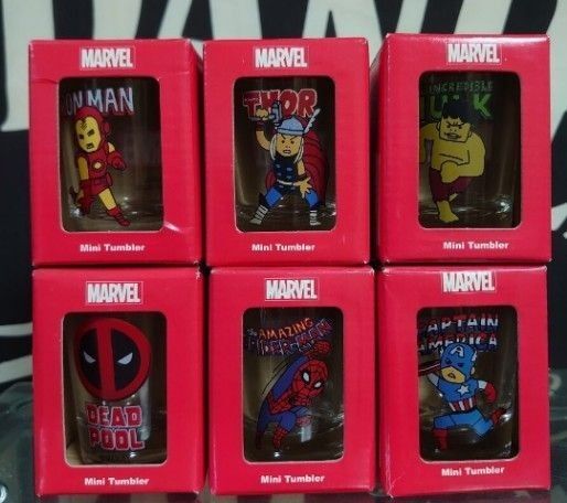 【未使用 未開封】 MARVEL ショットグラス 6個 おまけ付き マーベル