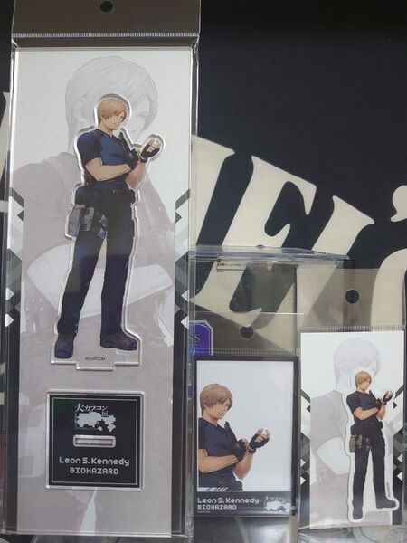 大カプコン展限定 バイオハザード レオン アクリルスタンド ステッカー クリアカード セット