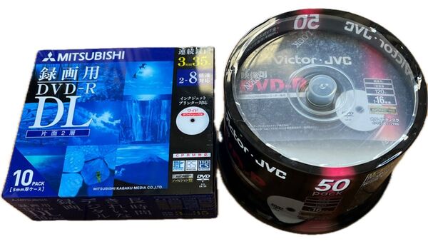 【未開封】DVD-R 50枚 + DVD-R DL 10枚 CPRM対応 録画用 インクジェットプリンタ対応