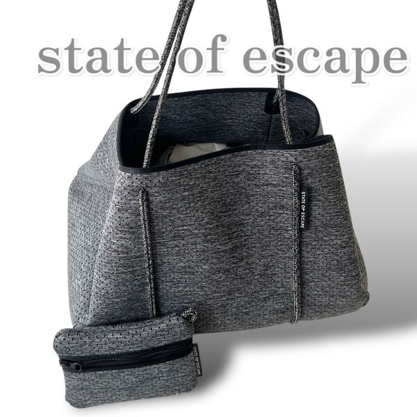 【美品】state of escape 大容量 トートバッグ グレー 27L ESCAPE CARRYALL tote BAG