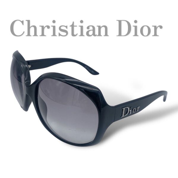 【美品】DIOR ディオール sunglasses ロゴ サングラス BLACK GLOSSY グロッシー