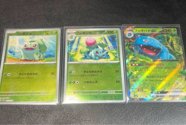 【ポケモンカード】フシギダネ、フシギソウ、フシギバナ【ポケカ151】進化ライン モンスターボールミラー