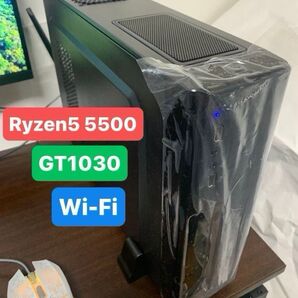 22 黒スリムPC office2021付き Ryzen5 5500 GT1030 無線LAN Wi-Fi Bluetooth