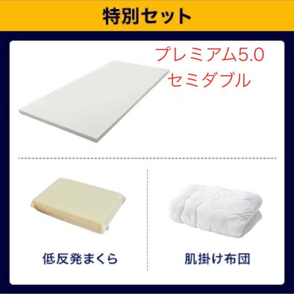 トゥルースリーパー プレミアム5.0 セミダブル 低反発マットレス 掛け布団 枕