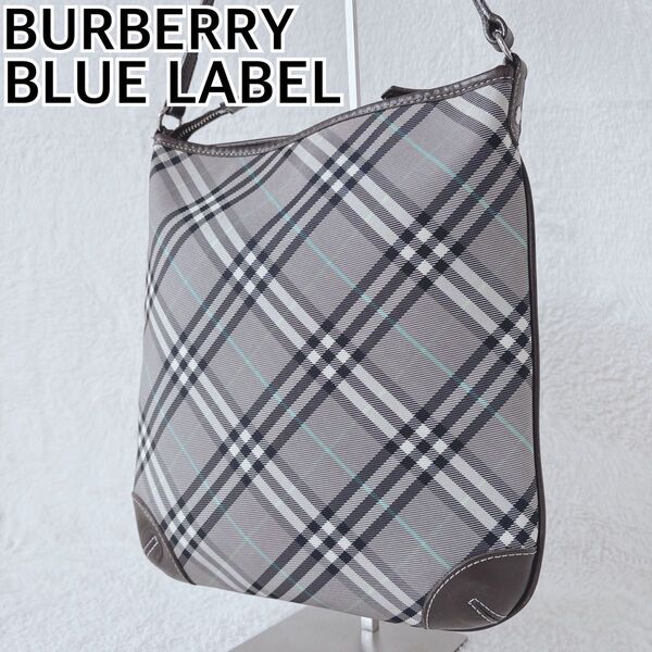 バーバリーブルーレーベル ショルダー ノバチェック レザー グレー BURBERRY BLUE LABEL ノバチェック レザー
