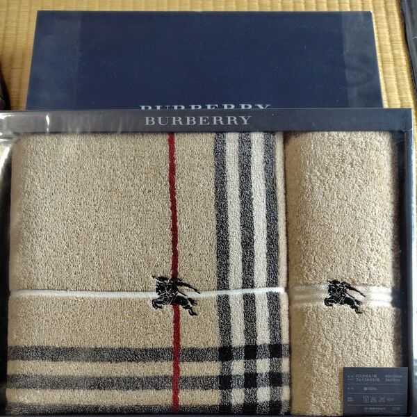 BURBERRY バスタオル フェイスタオル セット バーバリー ホース刺繍