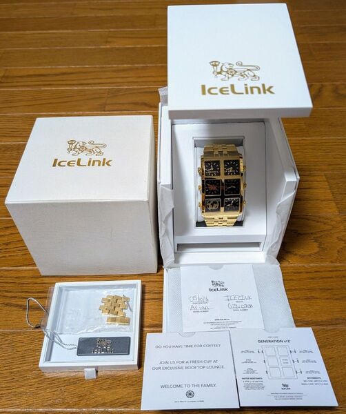 ICE LINK GENERATION BIG CASE 4TZ アイスリンク 腕時計 ブラック ゴールド Ice Link