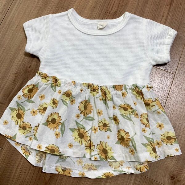 バースデイ Favon ひまわり半袖トップス 95 女の子 夏服 半袖 ファボン 半袖Tシャツ