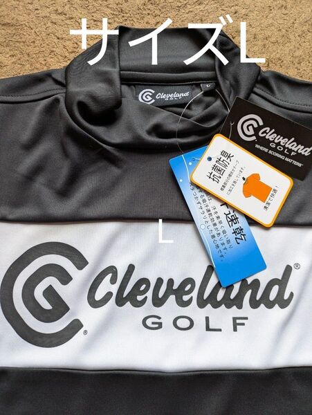 Cleveland Golf メンズ ゴルフウェア モックネックシャツ 半袖 L 黒 未使用
