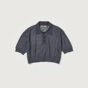 KID MOHAIR SHEER KNIT SHORT POLO Gray 0