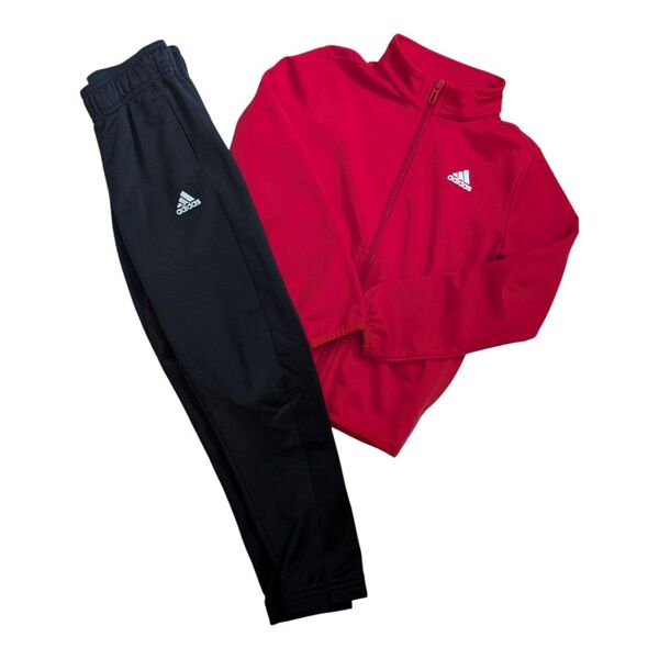 adidas ジャージ 上下セット 120 レッド×ブラック