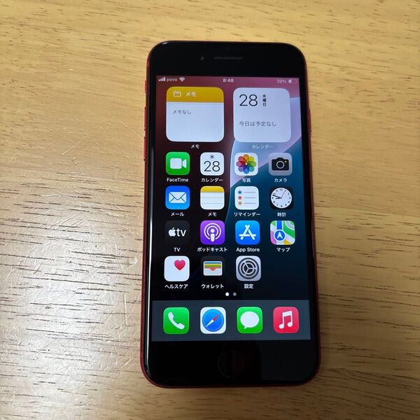 中古 バッテリー100% iPhone SE 2世代 64gb レッド Softbank simフリー