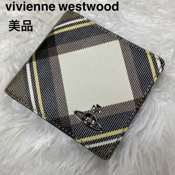 vivienne westwood ヴィヴィアン 二つ折り財布 オーブ チェック 財布 ウォレット