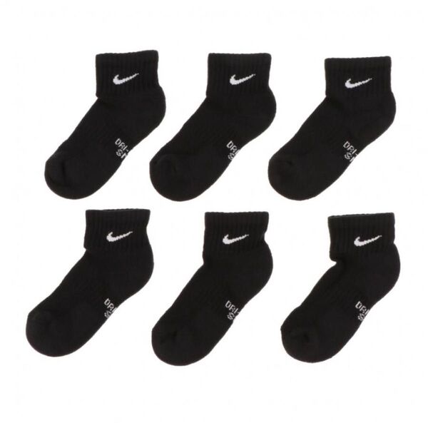 サイズ21-23 ナイキ ジュニア キッズ 子供 ソックス 靴下3P クッション アンクル ソックス ブラック NIKE